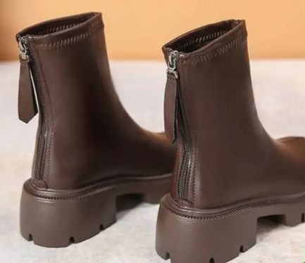 Черевики демісезонні на флісі шоколадного кольору 37-38р