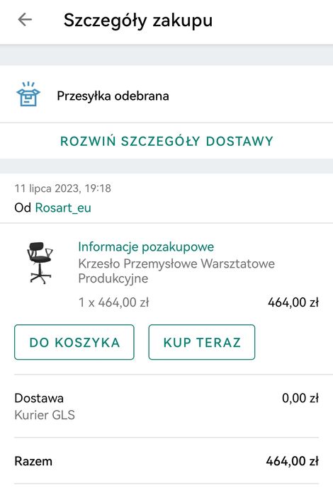 Nowe krzesło obrotowe