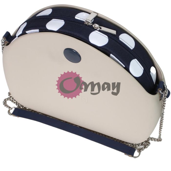 GRANATOWY organizer OBAG MOON LIGHT grochy białe 2kieszenie wkład OMAY