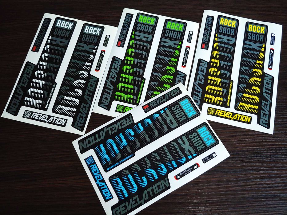 Наклейки для велосипеда Rock shox Revelation. Rock shox Totem. Dart
