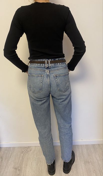 Jeansy z wysokim stanem Pull&Bear 38/m niebieskie