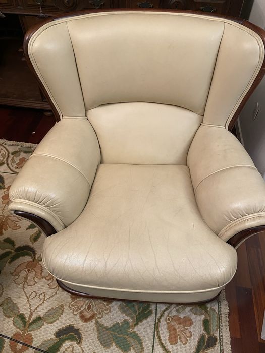 Sofás em pele (2 individuais e de 3 lugares)