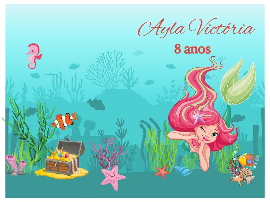 Painel para decoração de festa Sereia