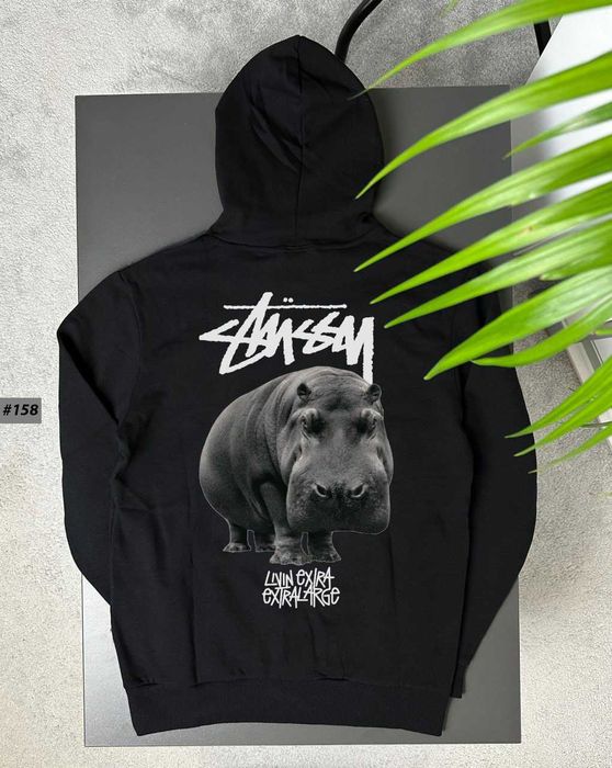 BIG Logo • Черное Худи Stussy Scorpion • Кофта Зіпка Стуссі Чорна