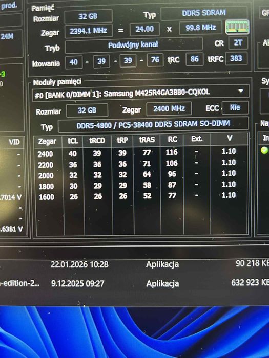 Pamięć ram ddr5 32gb sodimm