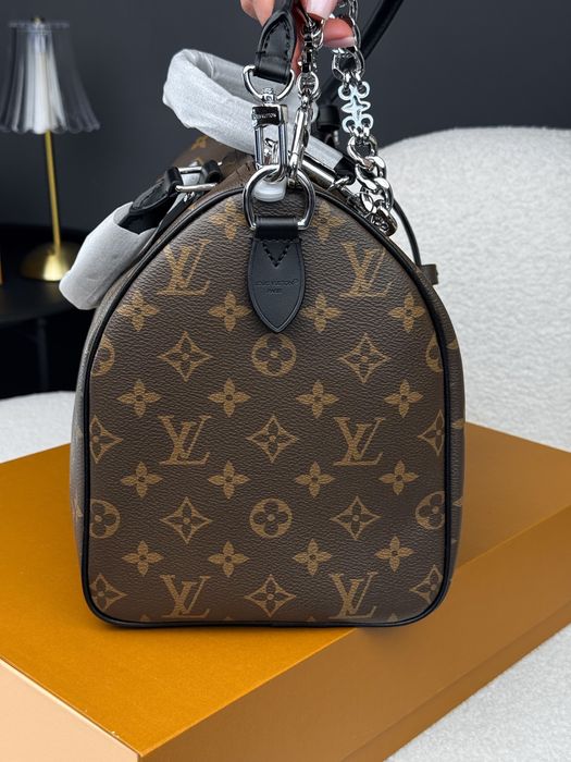 Сумка Louis Vuitton Speedy 30 Monogram Black Handbag, жіноча сумка луі вітон спиди 30