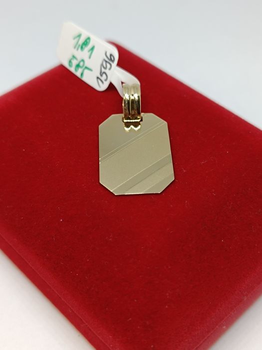 Złoty wisiorek blaszka, złoto próby 585