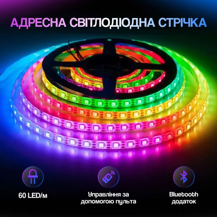 10м USB RGB Лента 5050 led16/30 діодів/м 3м 4м 5м Світлодіодна стрічка