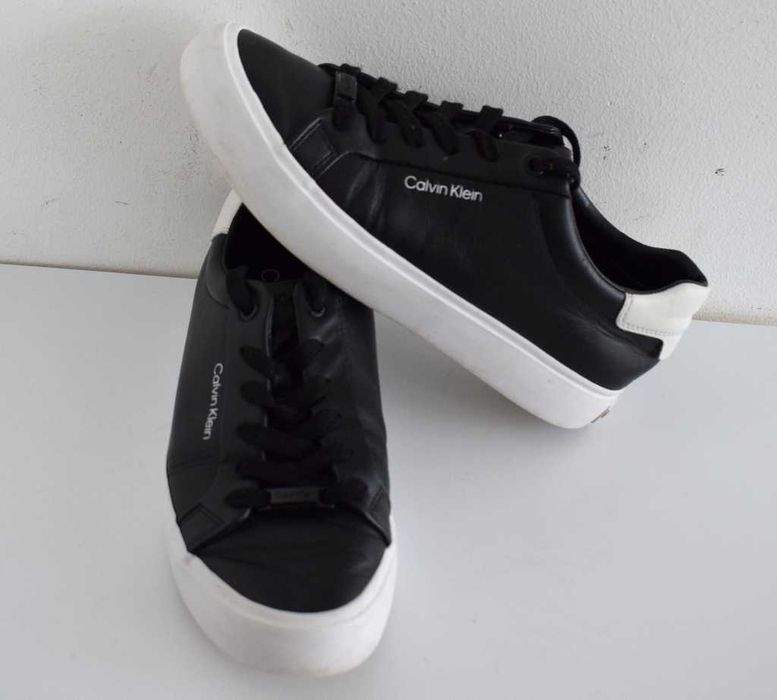 Calvin Klein Sneakersy Vulcanized Lace Up Lth skórzane 38 czarne