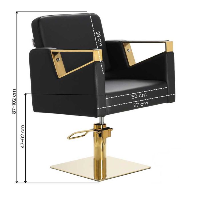 Перукарське крісло TOMAS Gold на гідравліці з підставкою для ніг Нові