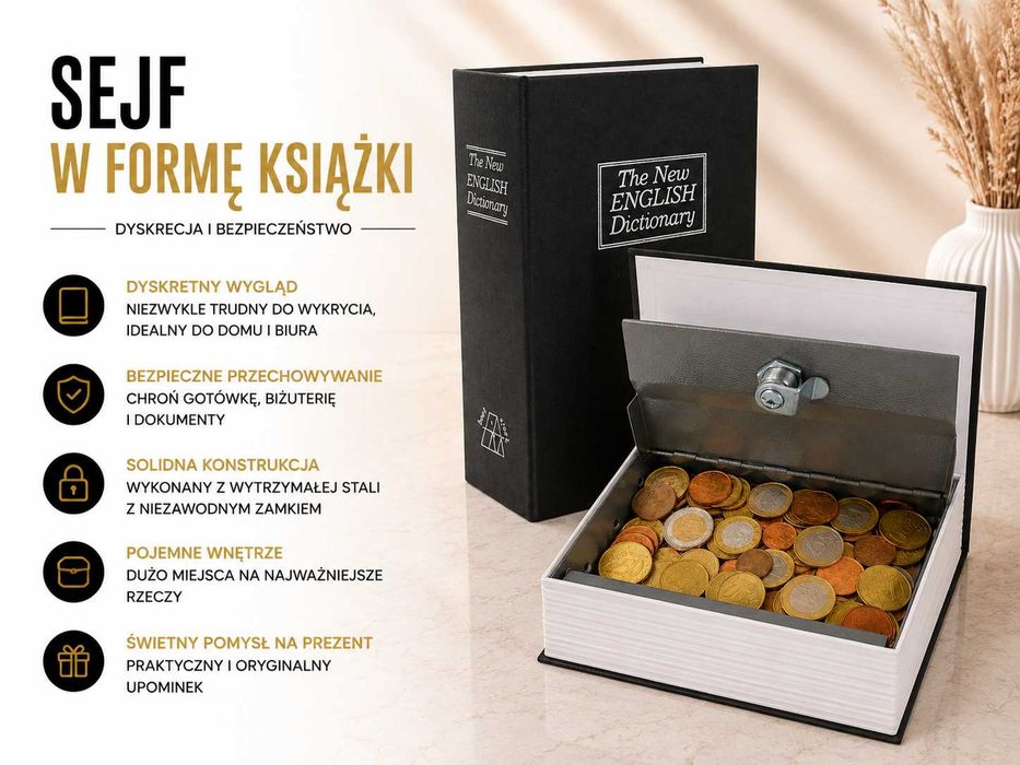 Skrytka Kasetka Ukryta W Książce Duża