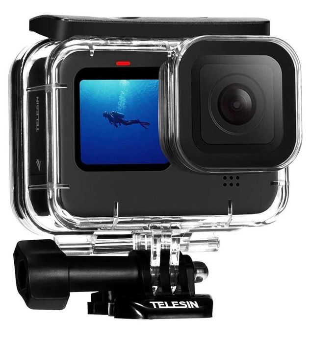 Capa impermeável TELESIN para GoPro Hero 13/12/11/10/9 - 45m