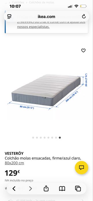 Cama brimnes 80x200 + colchao