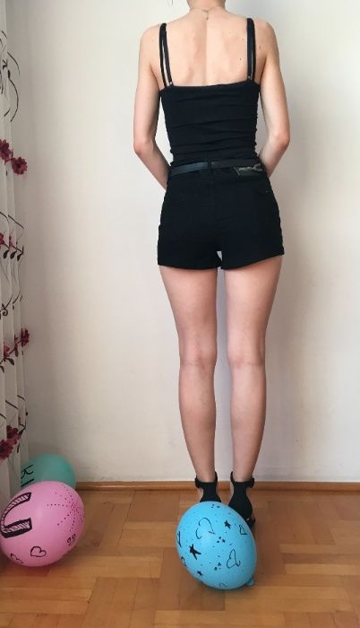 Nowe spodenki szorty spodnie shorty czarne C&A 40 L czerń jeansowe