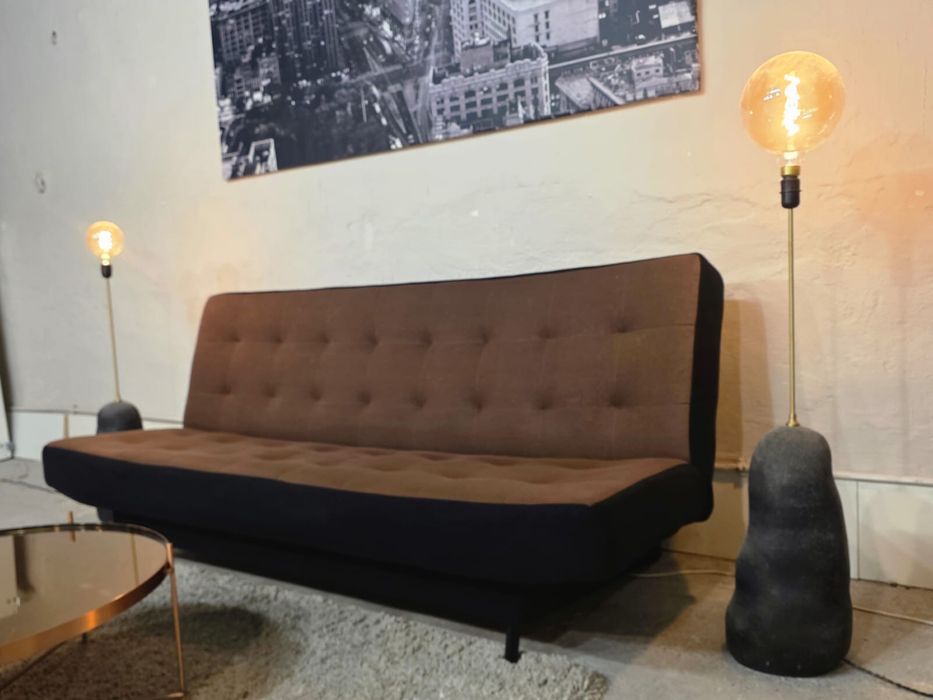 Brązowo-czarna sofa z funkcją spania | Transport GRATIS