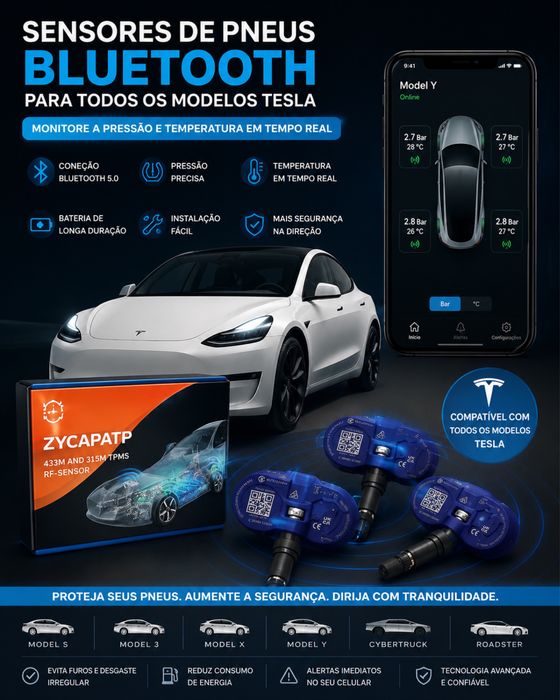 Sensor de Pressão pneus Tesla 3, Y , S