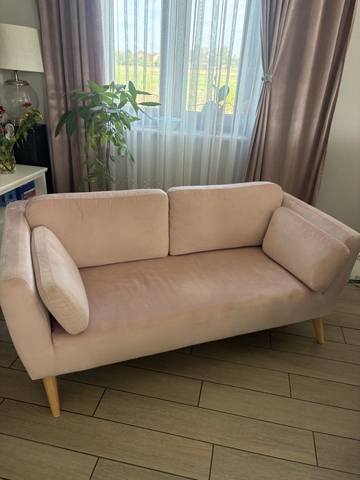 Sofa rozowa welur