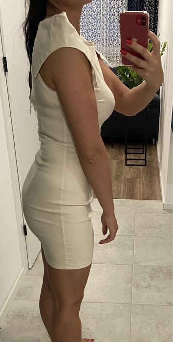 Sukienka mini ołówkowa kremowa S/M ASOS