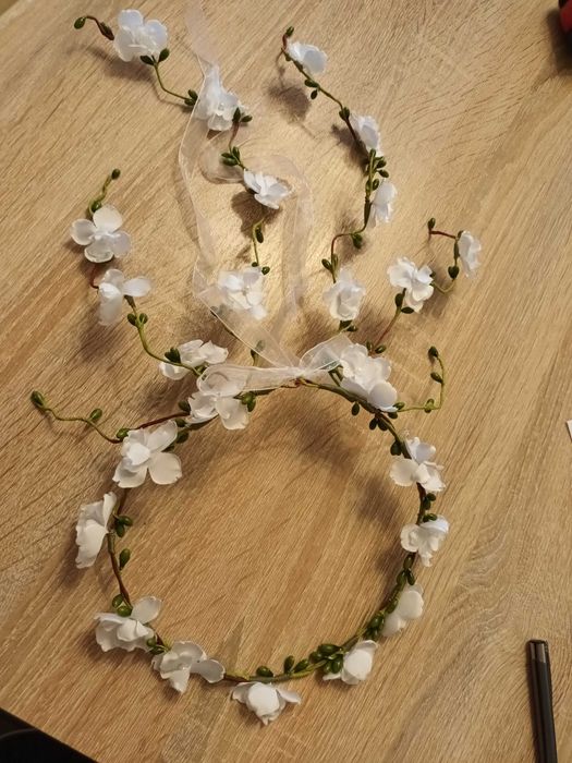 Sukienka komunijna, torebka, bolerko i wianek