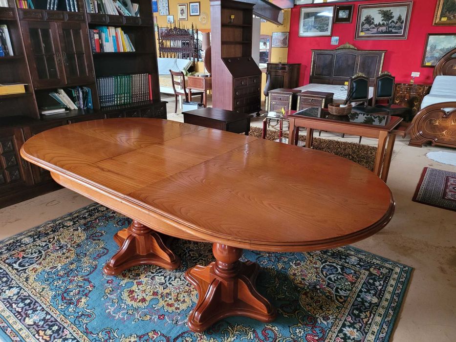Mesa extensível em madeira maciça - Sem marcas de uso