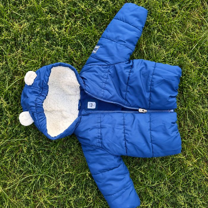 Дитяча демісезонна куртка GAP Baby 6–12 міс. синя з вушками