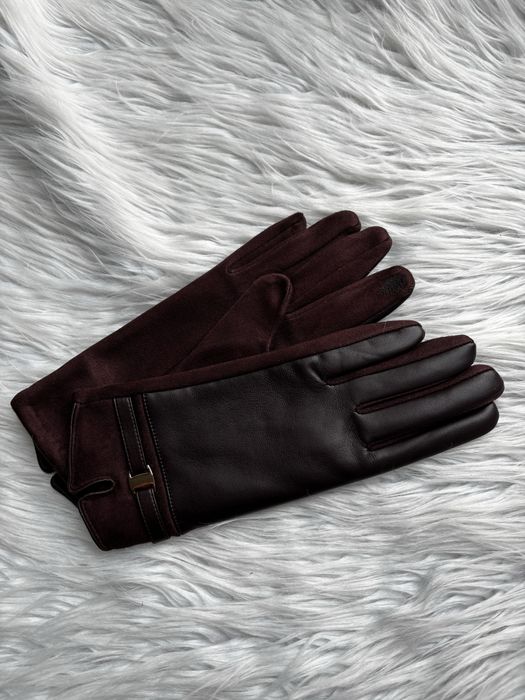 Czekoladowe brązowe rękawiczki winter fall elegancy jesień pinterest