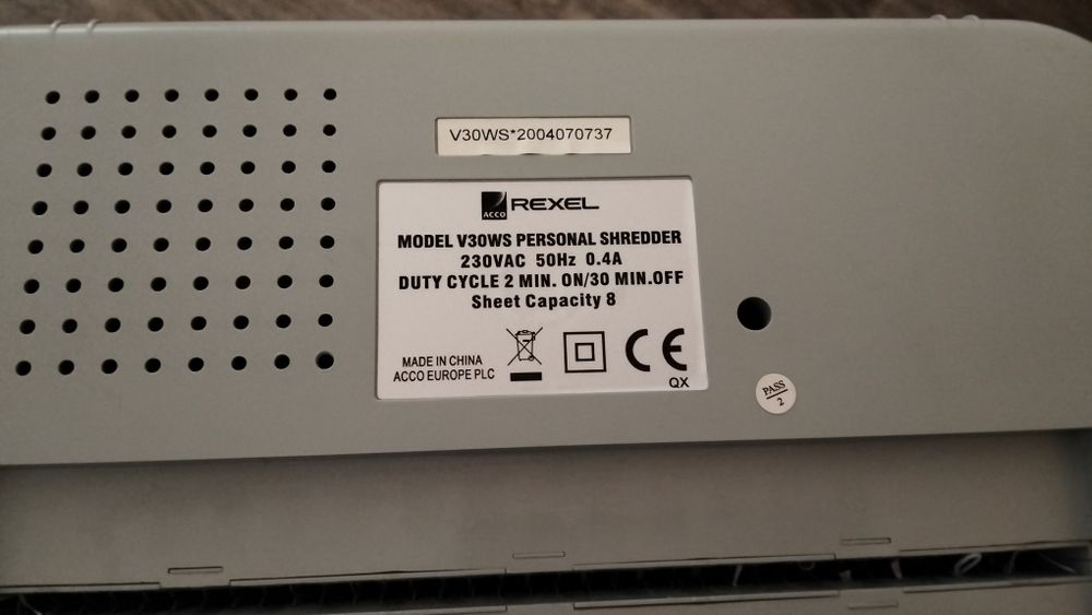 Измельчитель бумаги (Шредер) REXEL V30WS  б/у