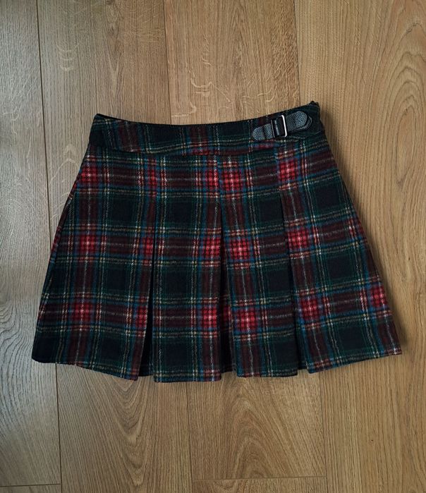 Теплая юбка в клетку для девочки