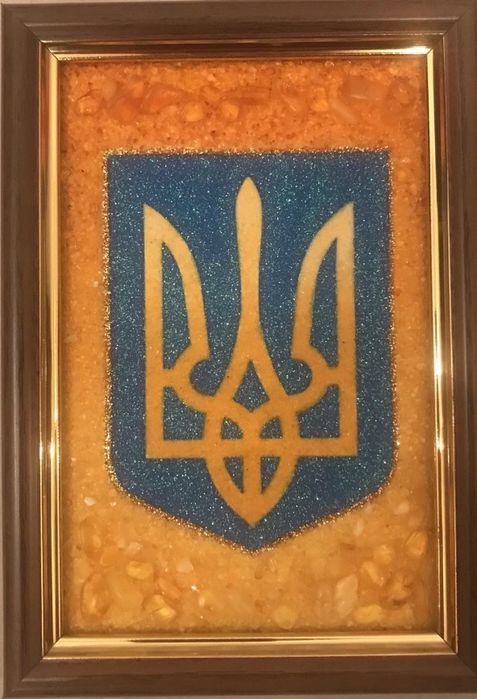 «Тризуб»Картина из янтаря