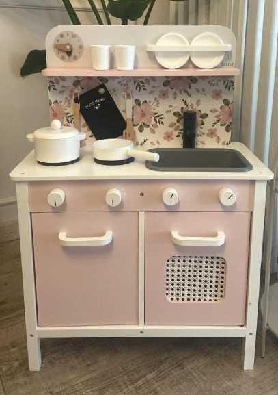 Kuchnia Drewniana dla Dzieci Pastelowe Kolory + Akcesoria