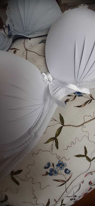 komplet 2 biustonosze 85 B biały i szary, cena za 2 szt