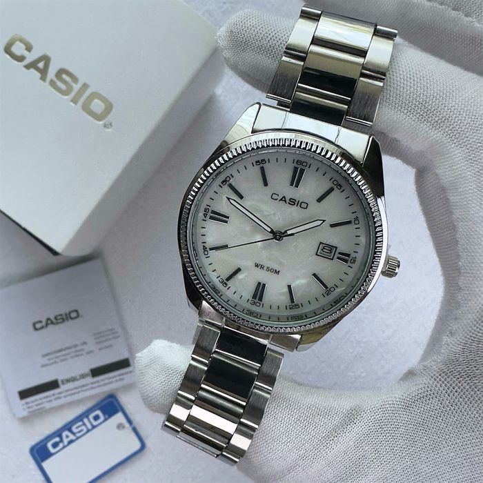 Годинник Casio MTP-1302 steel whiite pattern з Упакуванням