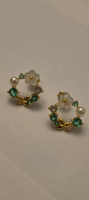 Conjunto em prata colar e brincos