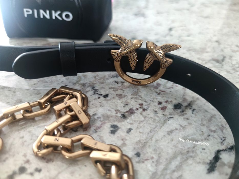 PINKO simply belt pasek łańcuszek oryginalny S, M