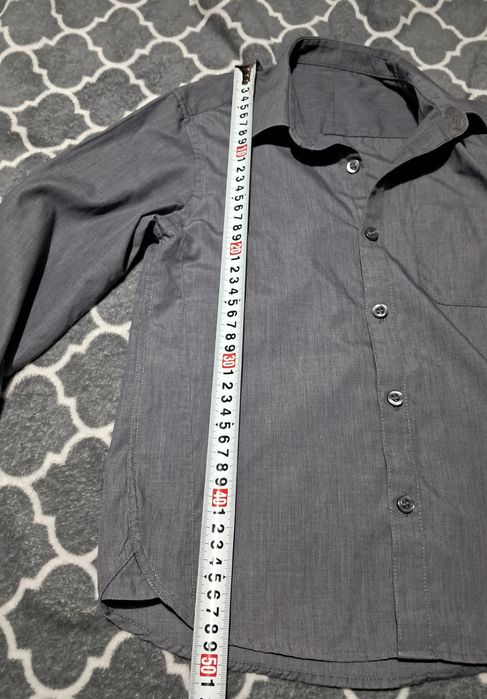 Elegancki zestaw 2x koszula szara kratka grafit  r ok 128