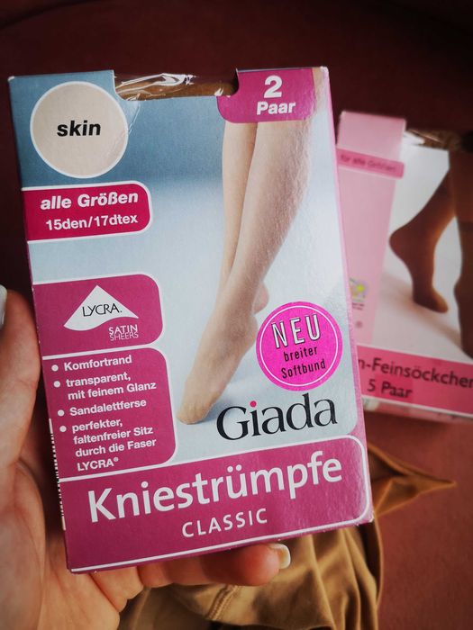 Zestaw rajstopy do rybaczek oraz 7x podkolanówki nowe r. uniwersalny