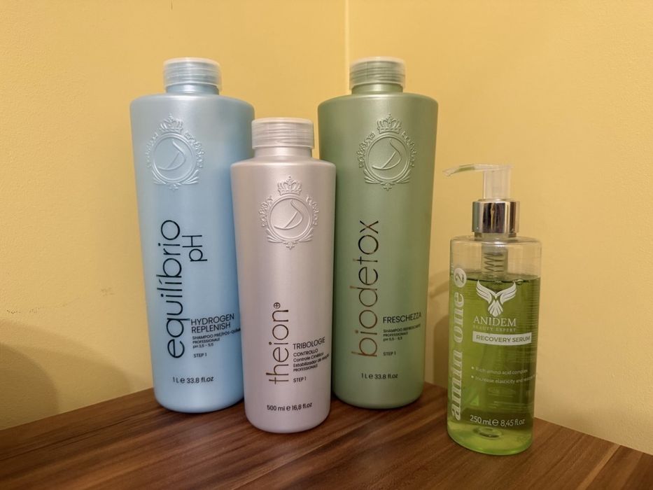 Zestaw profesjonalny Donatti (3 szt.) + Anidem Recovery Serum 250ml - używane, ok. 20-30ml ubytku