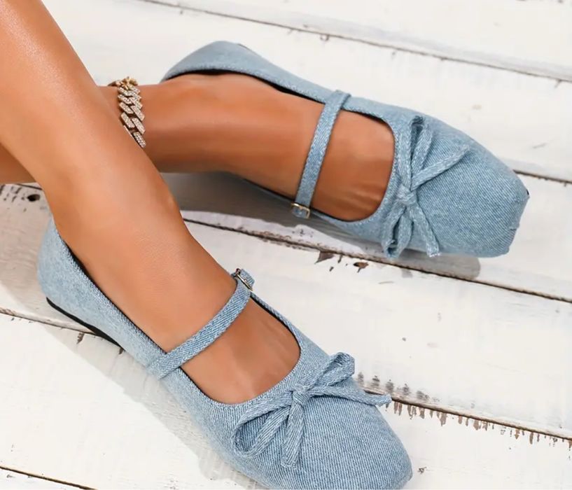 Джинсові балетки