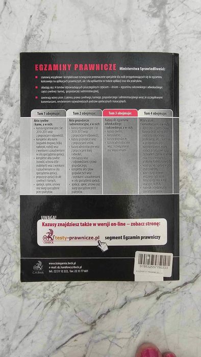 Egzaminy prawnicze 2016 tom 3 wyd. 3 Beck kazusy egzamin karne cywilne