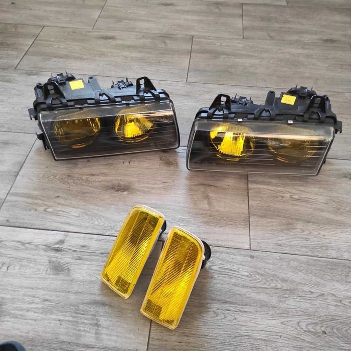 BMW E36 Żółte Reflektory Hella / Bosch Kompletny Zestaw