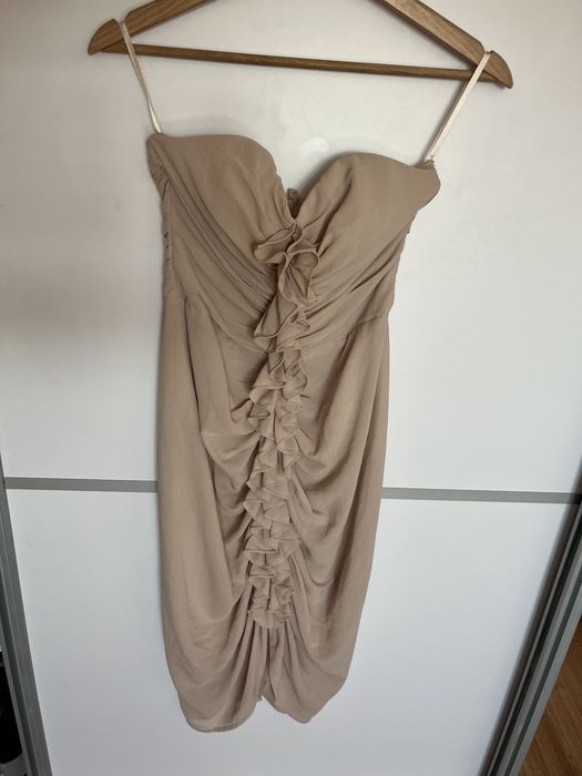 Beżowa elegancka sukienka 36 H&M
