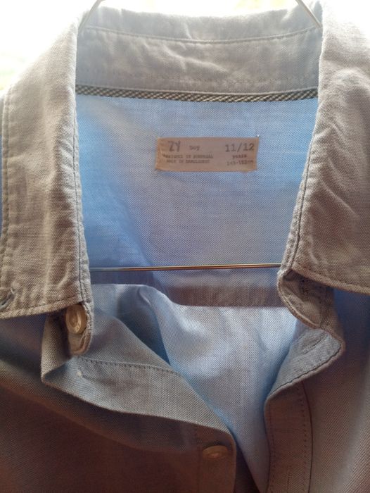 Camisa de manga comprida azul