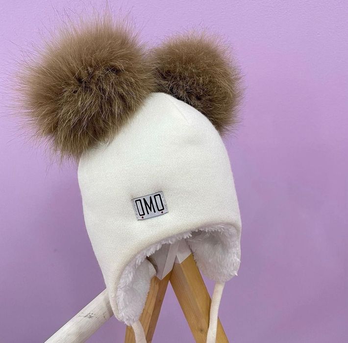 Шапочка дитяча натуральний помпон