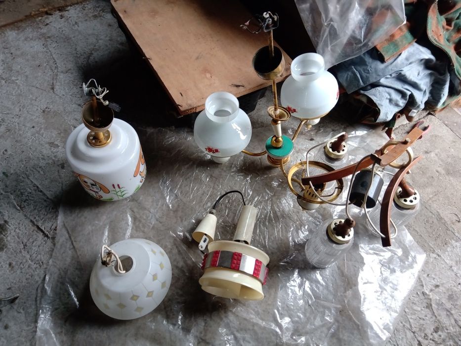 Плафон люстра на потолок советский пластиковий стеклянный  фонарь ссср