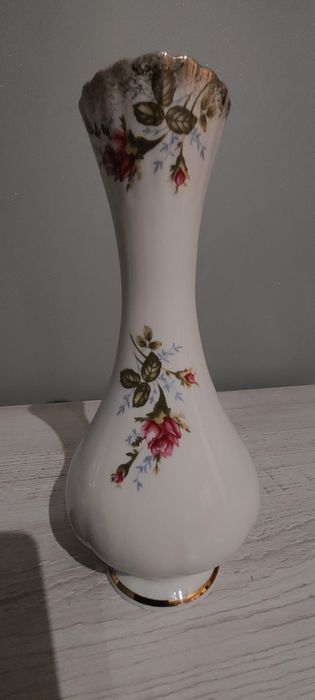 Wazon na kwiaty Chodzież duży 23.5 cm porcelana kwiaty złoto