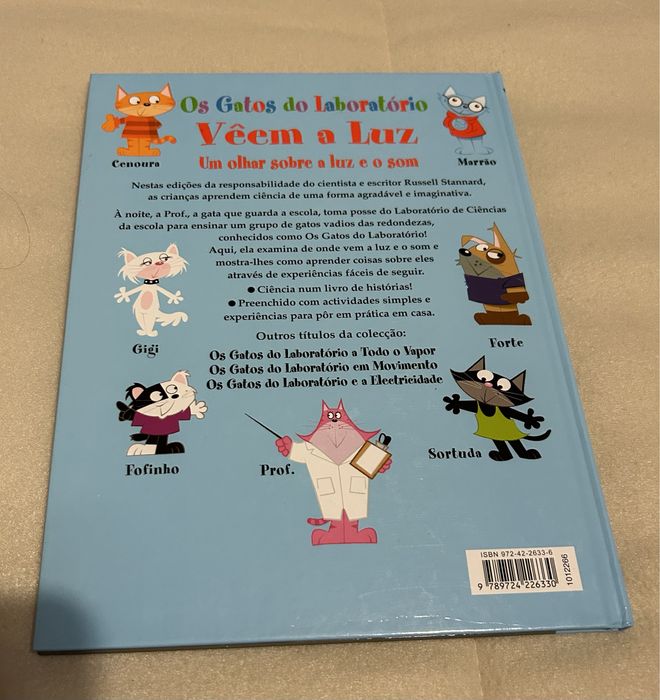 Livro juvenil “Os gatos do laboratório vêem a luz”