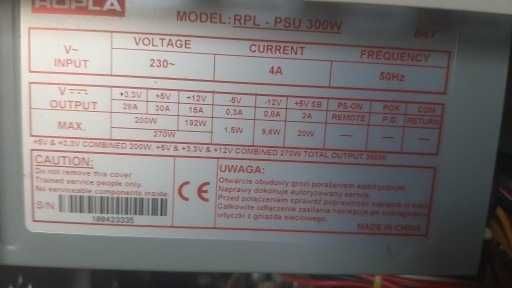 Komputer PC ECS k7s5a płyta główna zasilacz procesor
