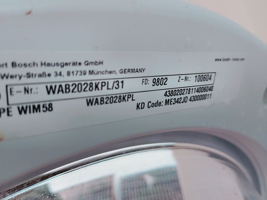 Drzwi pralki Bosch wab2028kpl