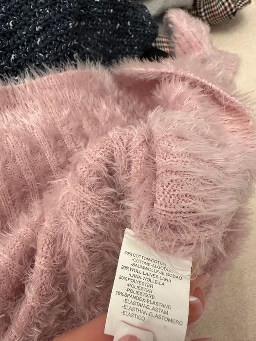 Nowy Sweterek z wełną różowy xs -s
