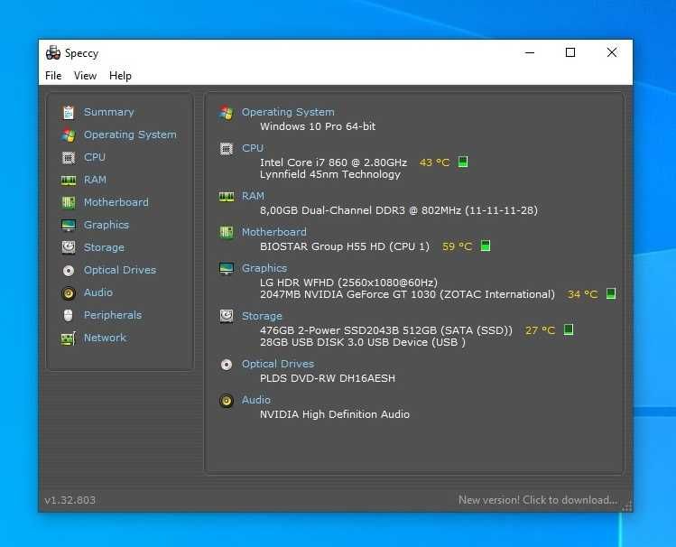 Komputer PC GeForce GT 1030 Intel i7 512GB SSD 8GB  biurowy i do gier
